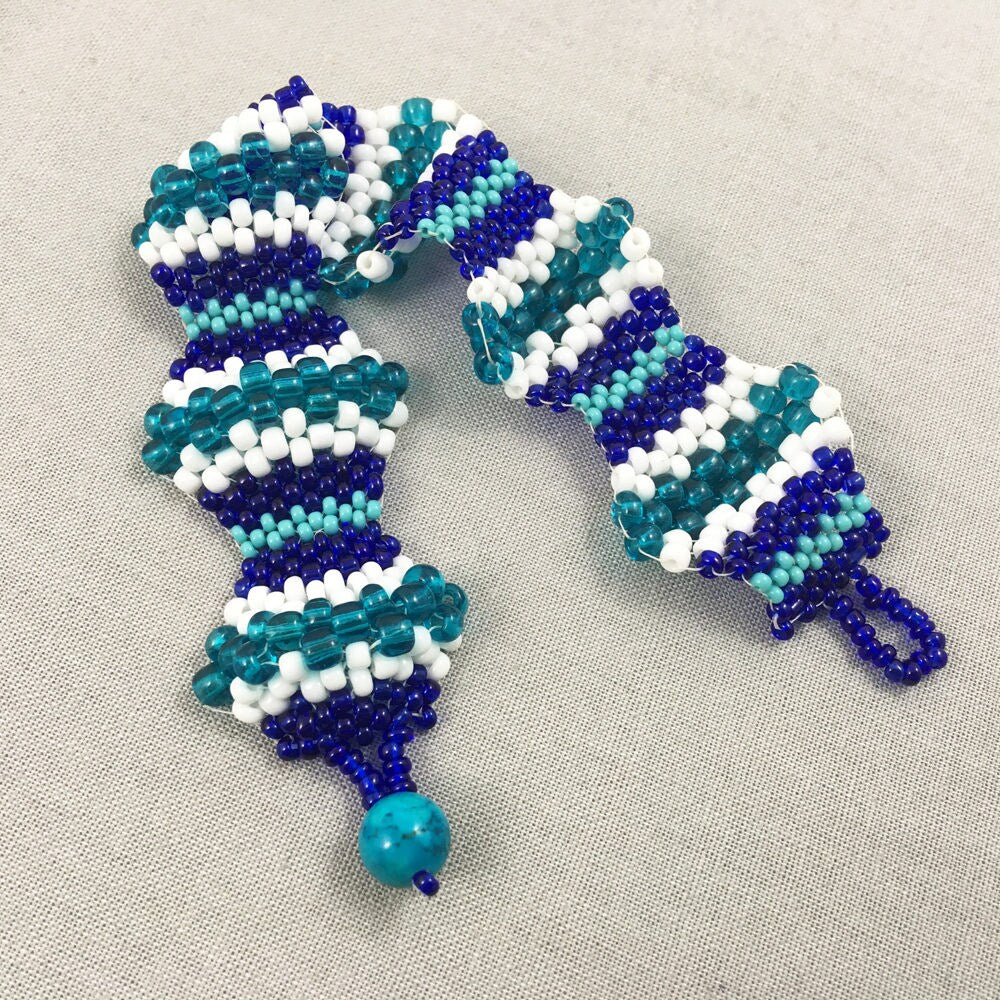 Wavy Preciosa Crystal Bracelet Kit - Blue Malibu from Lisa's Bead Designs