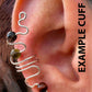 Silver Wavy and Beads Ear Cuffs (no piercings required)