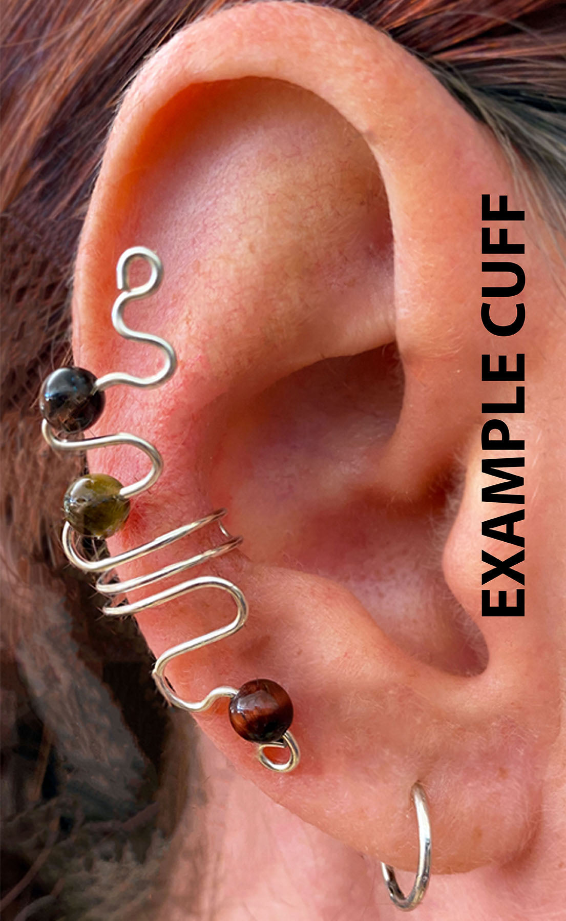 Silver Swirl Ear Cuffs with Dangles (no piercings required)