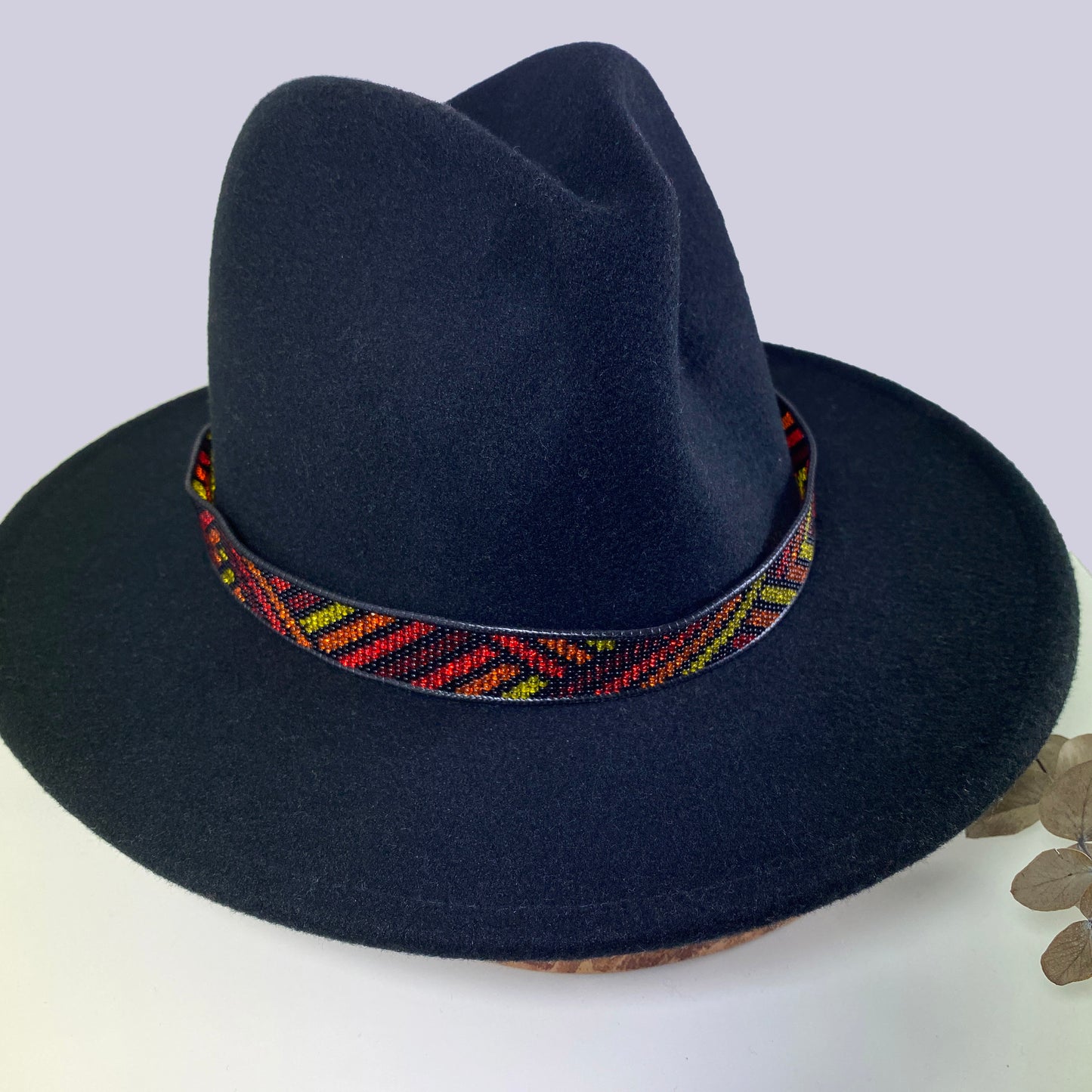 Hat Band - Black, Red, Orange, Yellow Stripes