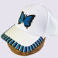 Beaded Cap - Blue Ulysses Butterfly