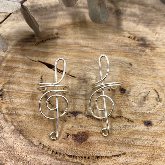 Silver Music Ear Cuffs (no piercings required)