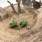 Beaded Poinsettia Flower Stud Earrings