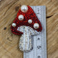 Mushroom Beaded Brooch