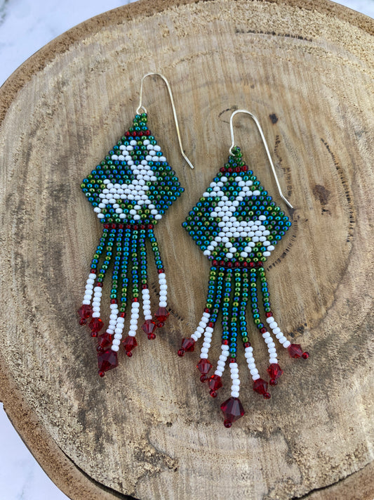 Christmas Beaded Earrings - Reindeer