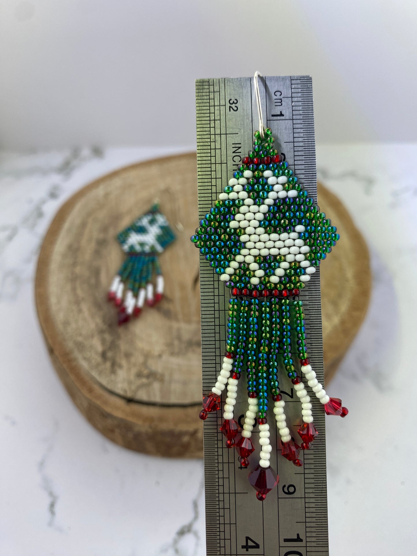 Christmas Beaded Earrings - Reindeer