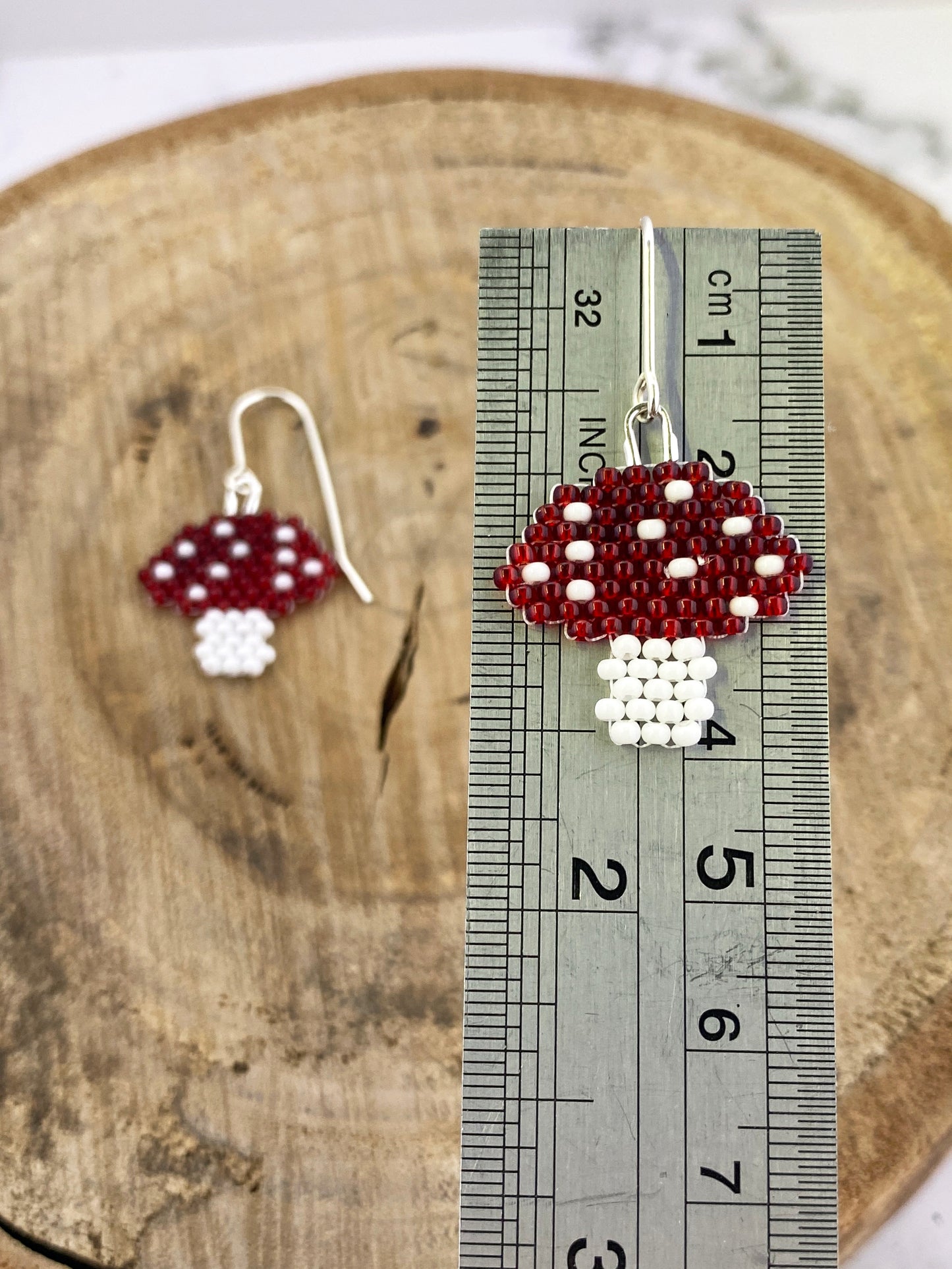 Mushroom Beaded Earrings