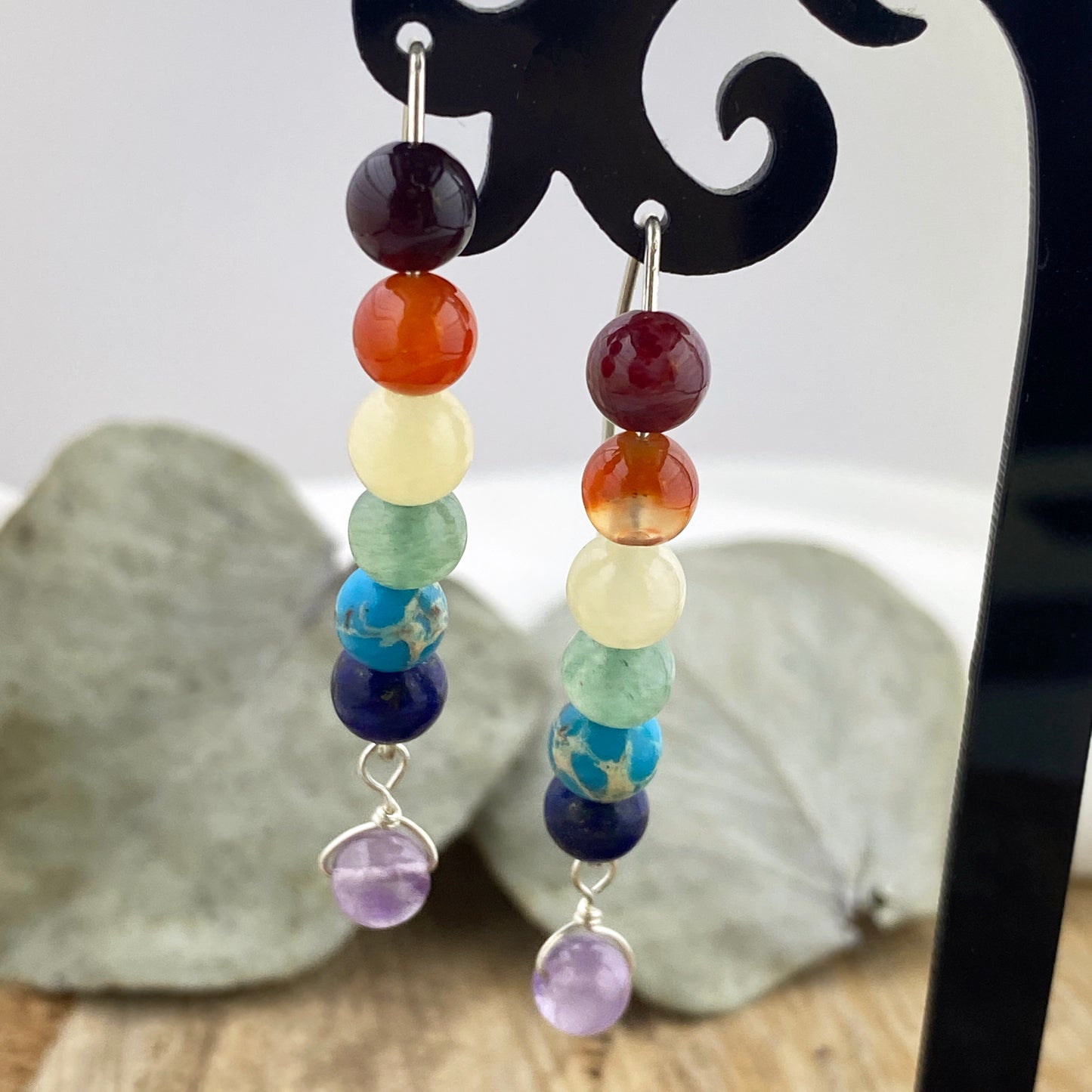 Rainbow Chakra Dangle Earrings