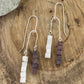 White & Purple Dangle Earrings