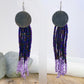 Purple Beaded Circle Earrings