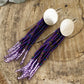 Purple Beaded Circle Earrings