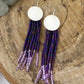 Purple Beaded Circle Earrings