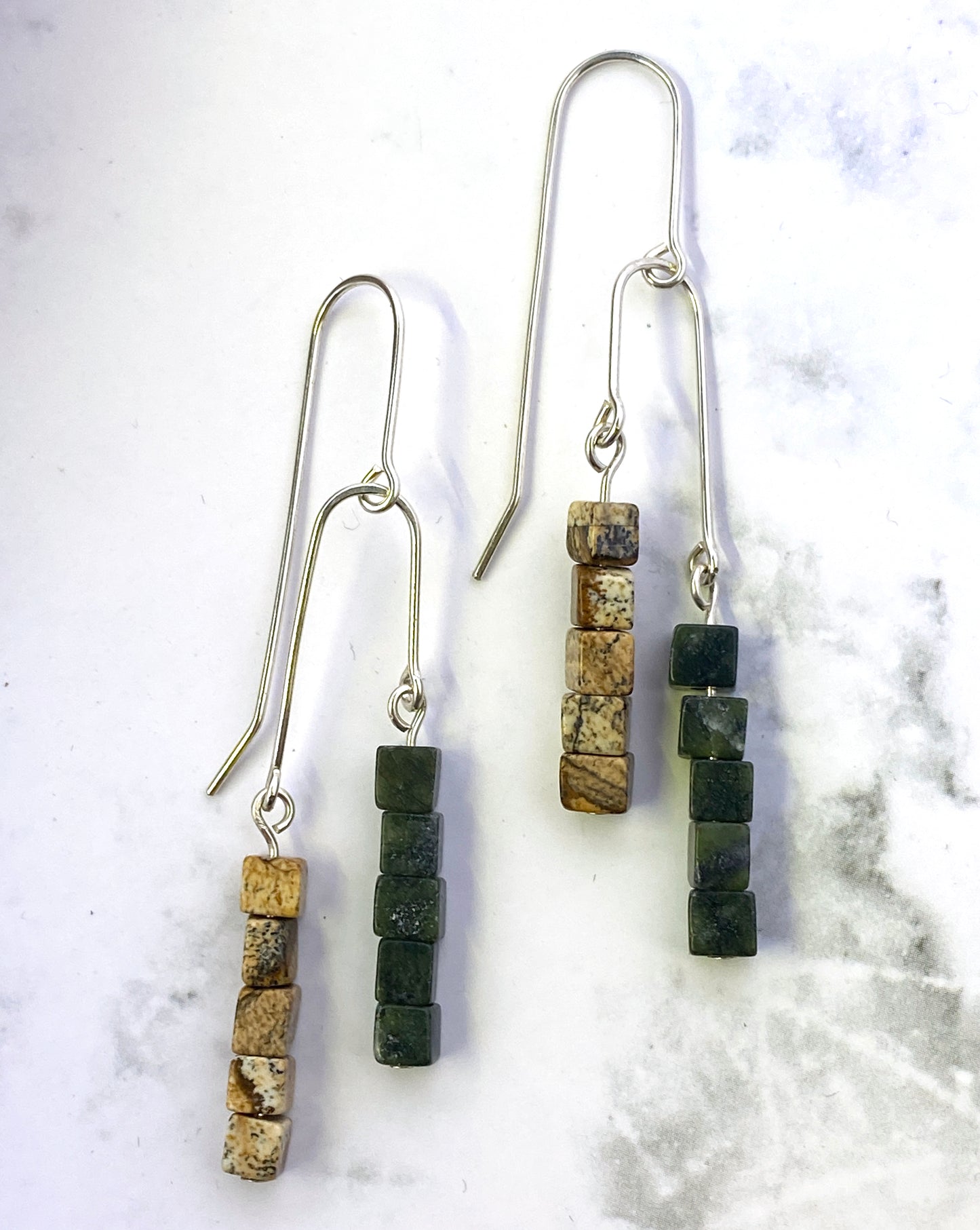 Green & Brown Dangle Earrings