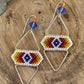 Flame Beaded Triangle Earrings