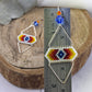 Flame Beaded Triangle Earrings