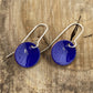 Blue Circle Dangle Earrings