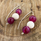 Pink & White Dangle Earrings