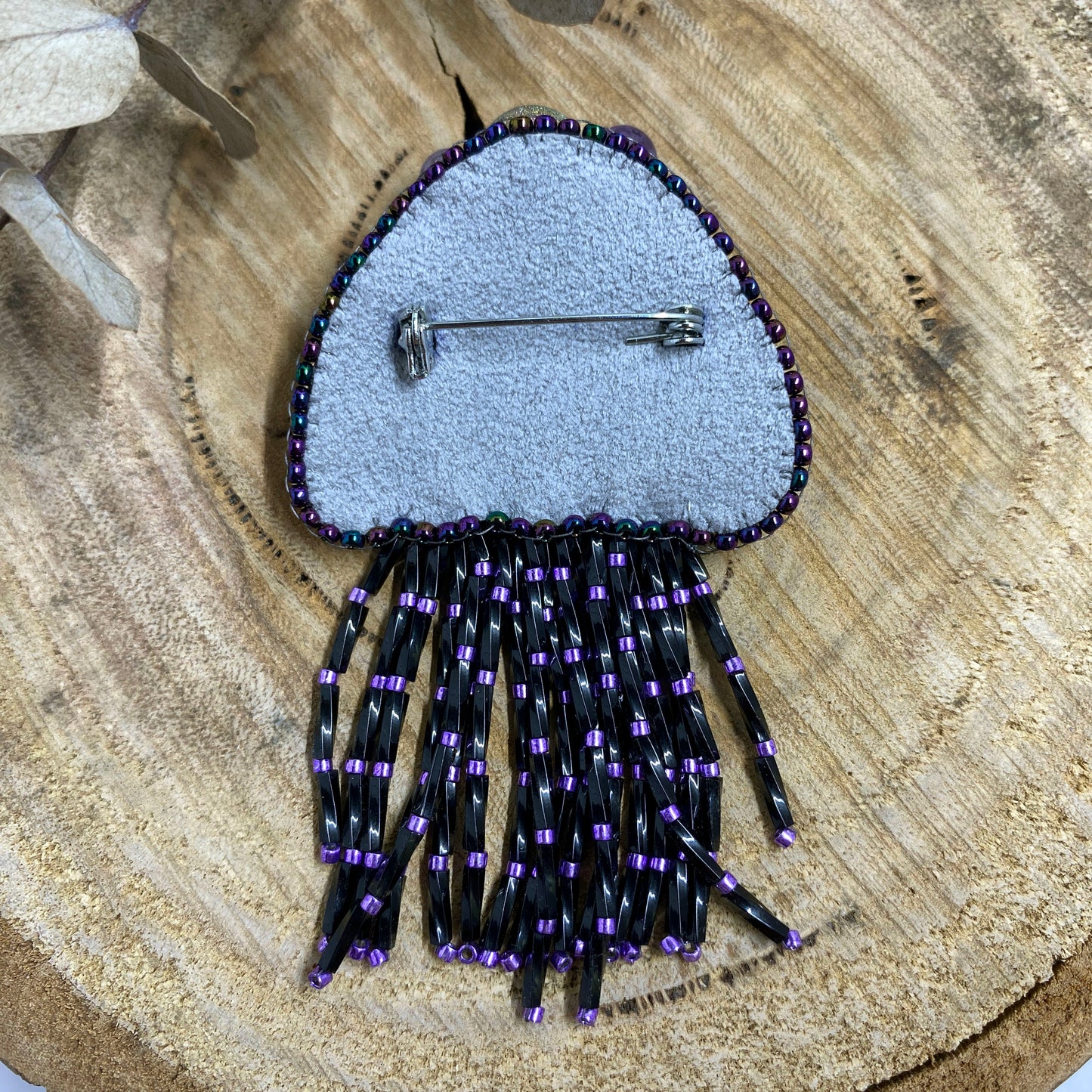 Jellyfish Beaded Brooch