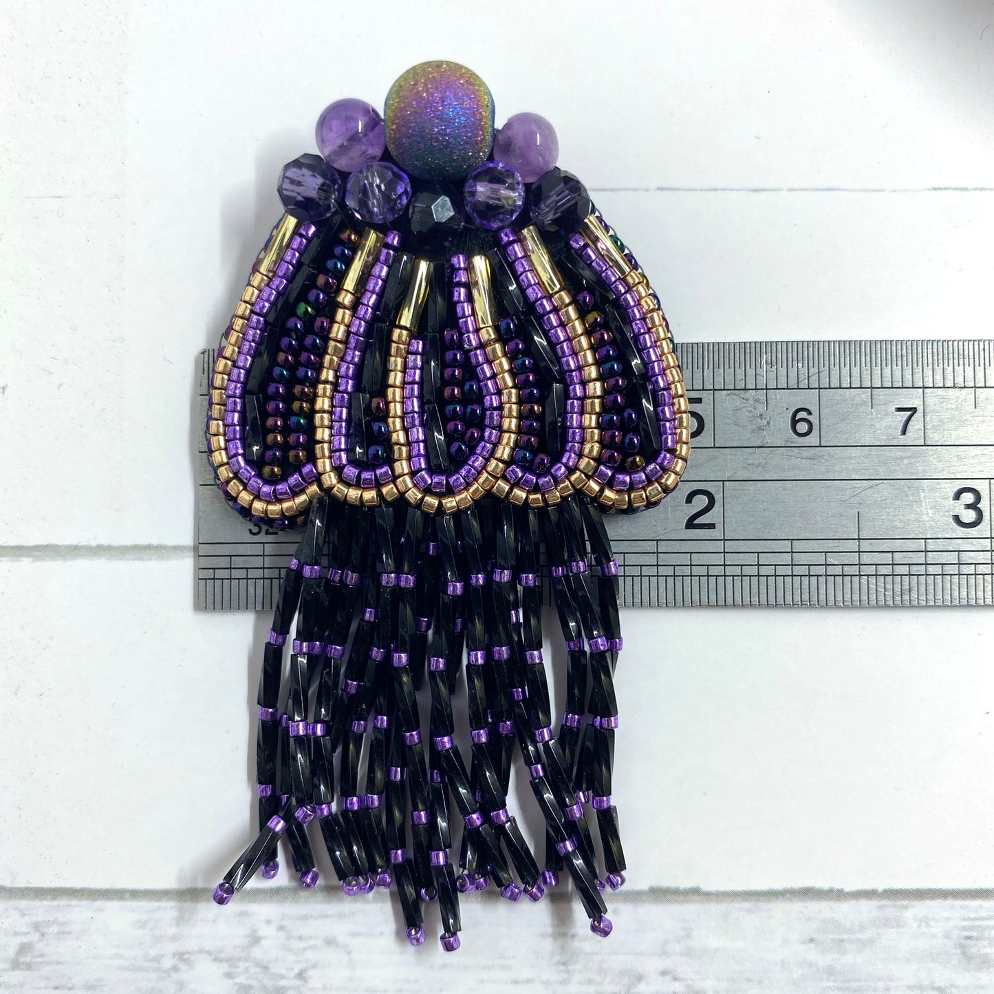 Jellyfish Beaded Brooch