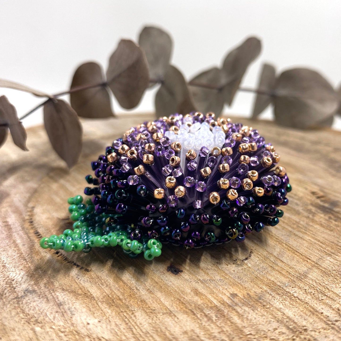 Chrysanthemum Flower Beaded Brooch