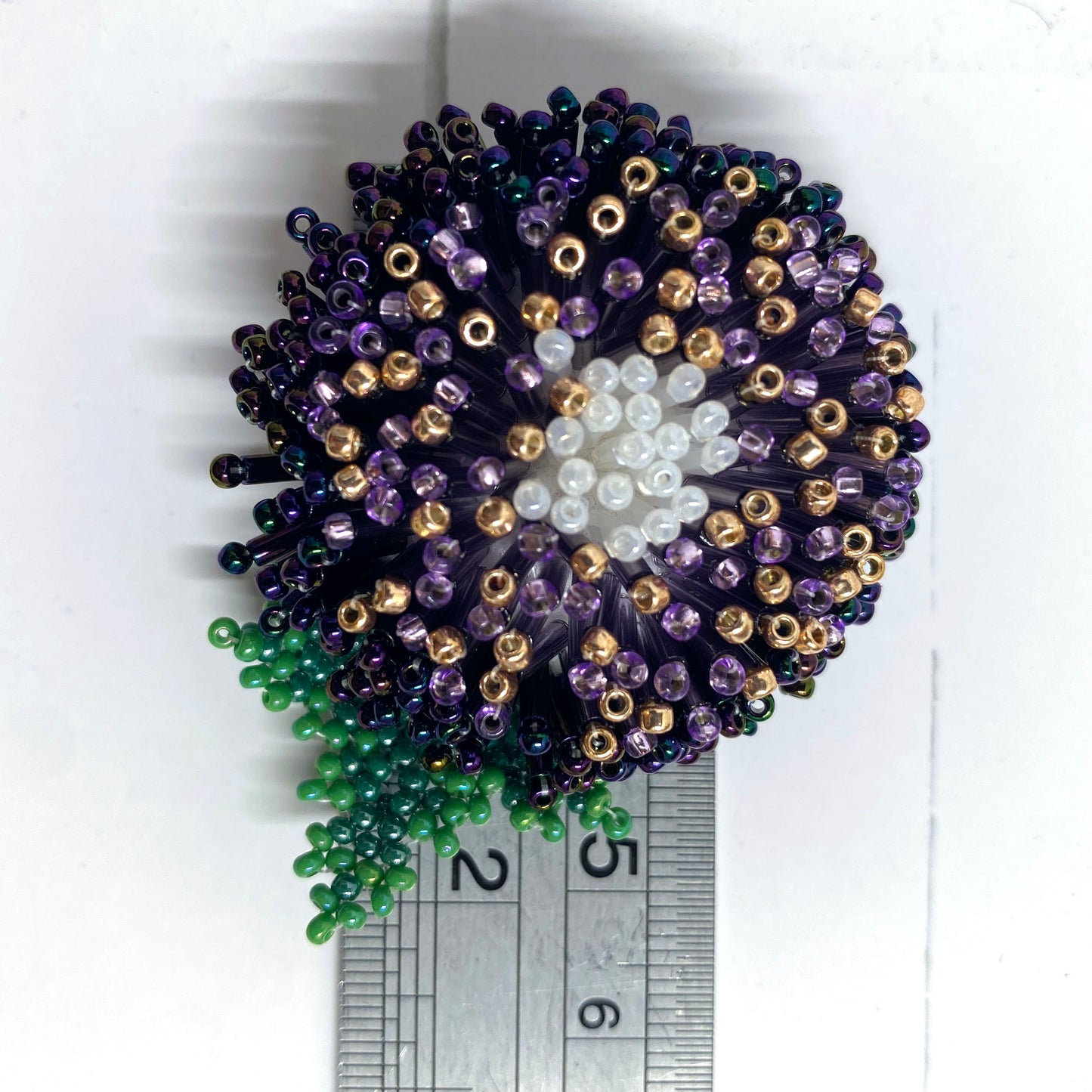 Chrysanthemum Flower Beaded Brooch