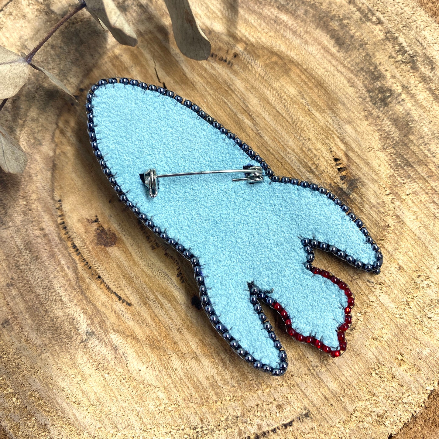 Rocket Beaded Brooch