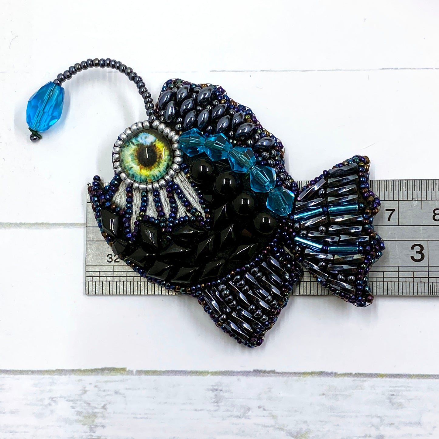 Anglerfish Beaded Brooch