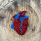 Heart Beaded Brooch