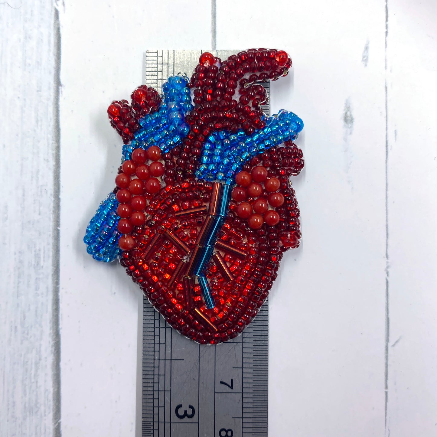 Heart Beaded Brooch