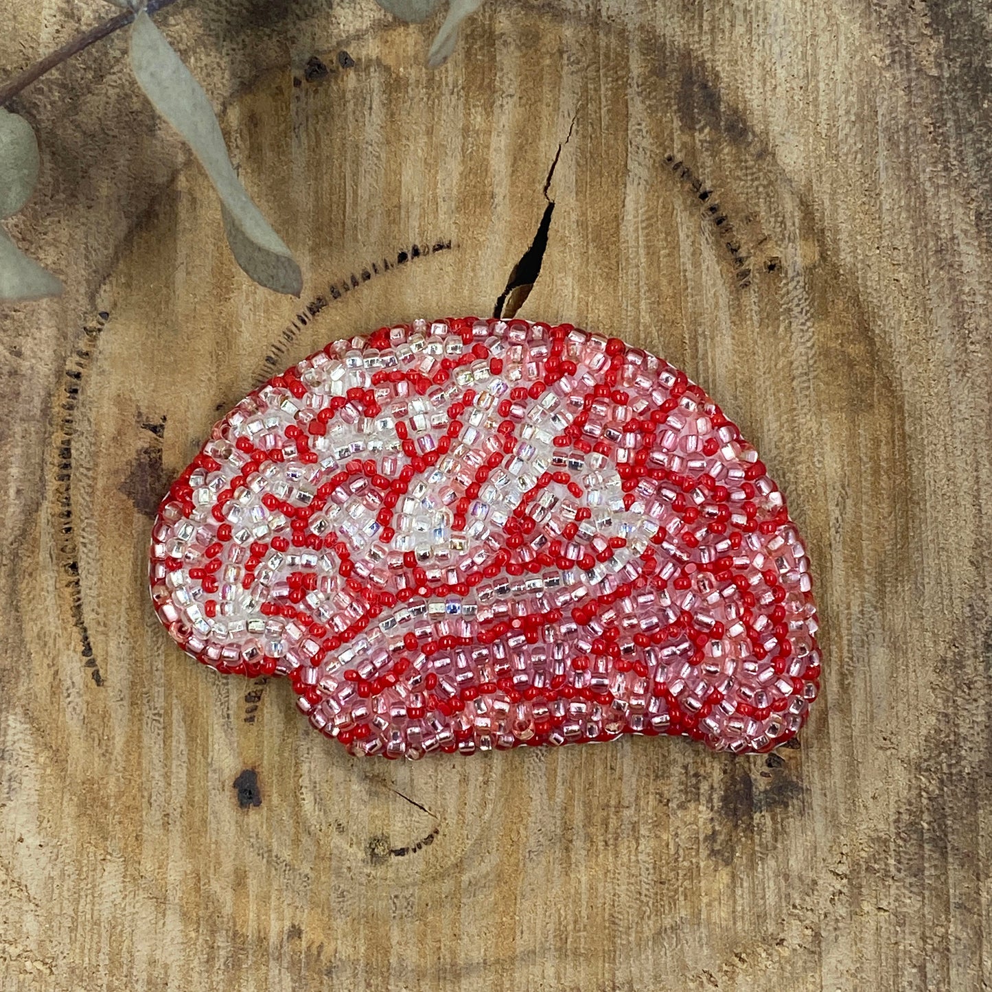 Brain Beaded Brooch