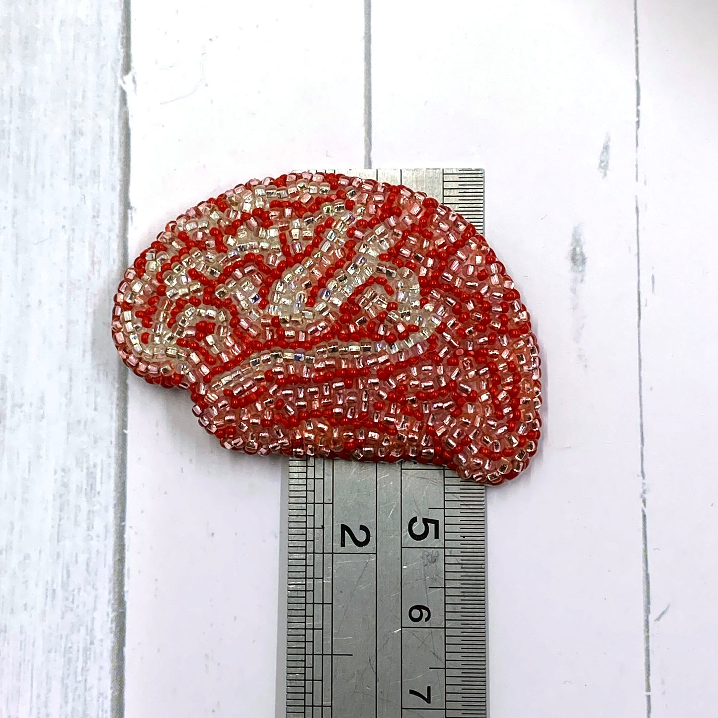 Brain Beaded Brooch