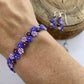 Purple Daisy Beaded Earrings & Bracelet Set