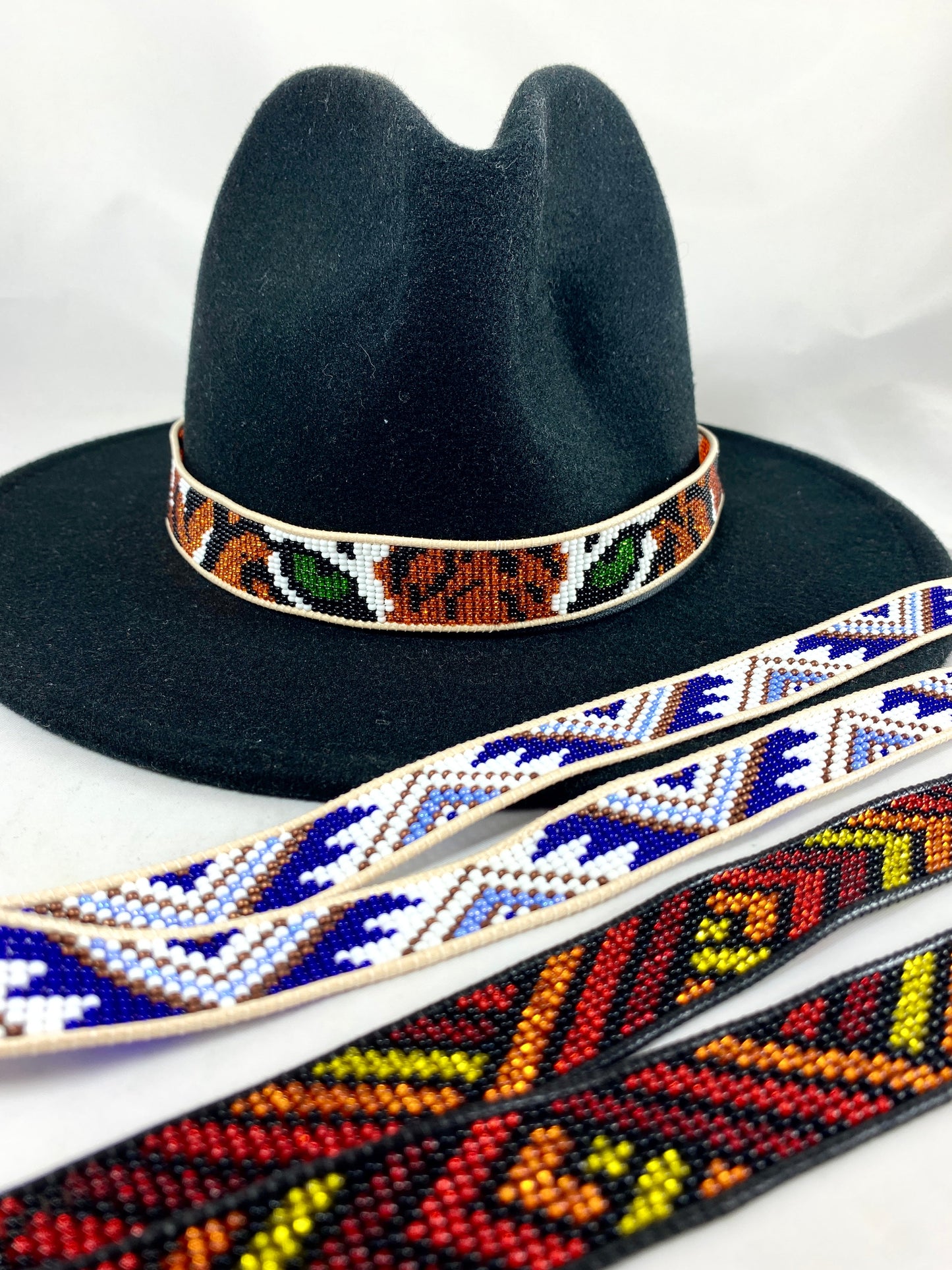 Hat Band - Black, Red, Orange, Yellow Stripes