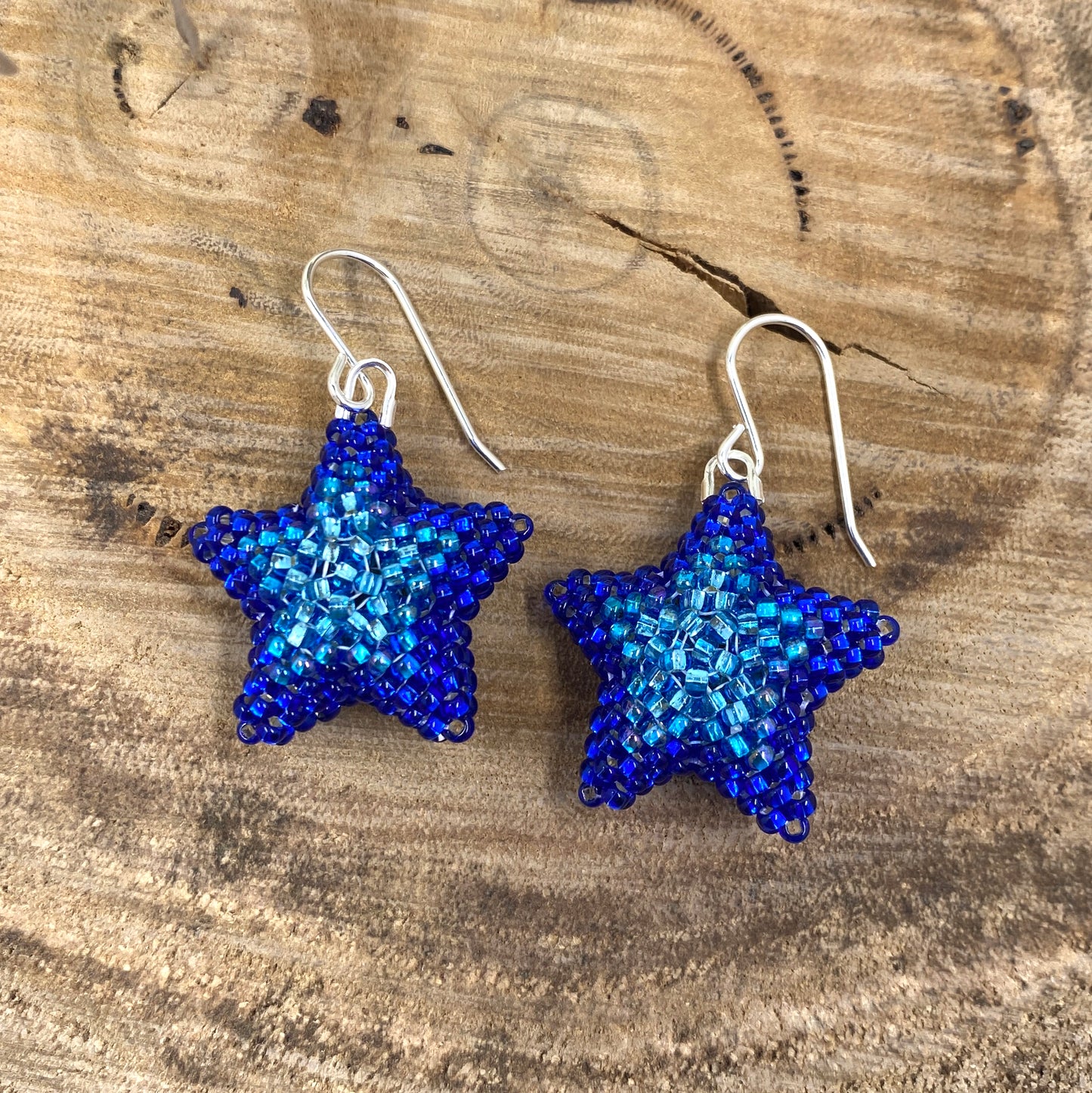 Star 3D Earrings - pink, blue, purple