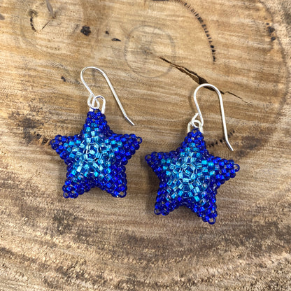 Star 3D Earrings - pink, blue, purple