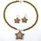 Star 3D Earrings and Necklace Set - Christmas - Gold