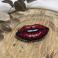 Lips Beaded Brooch