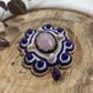 Rose Quartz and Amethyst Beaded Brooch