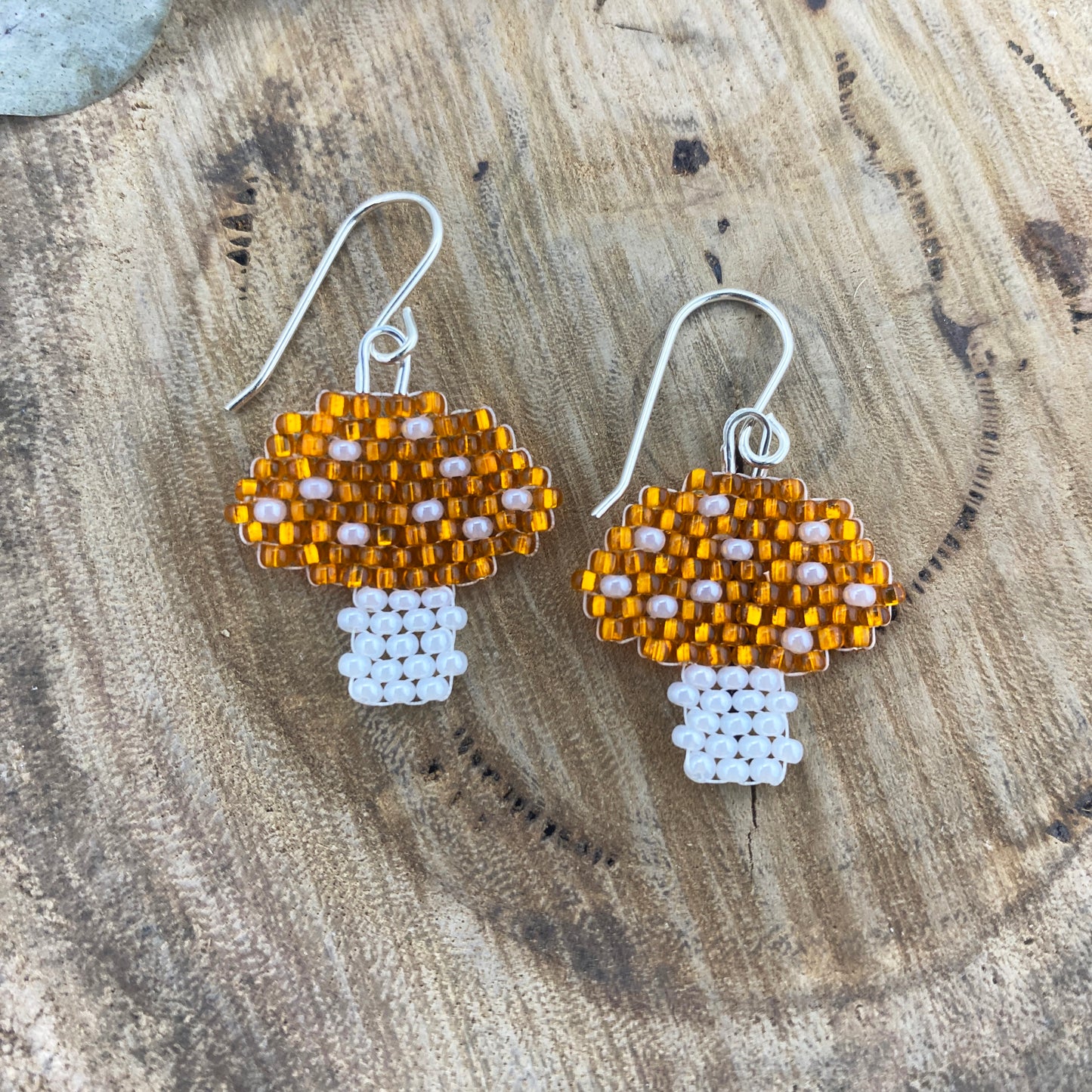 Mushroom Beaded Earrings