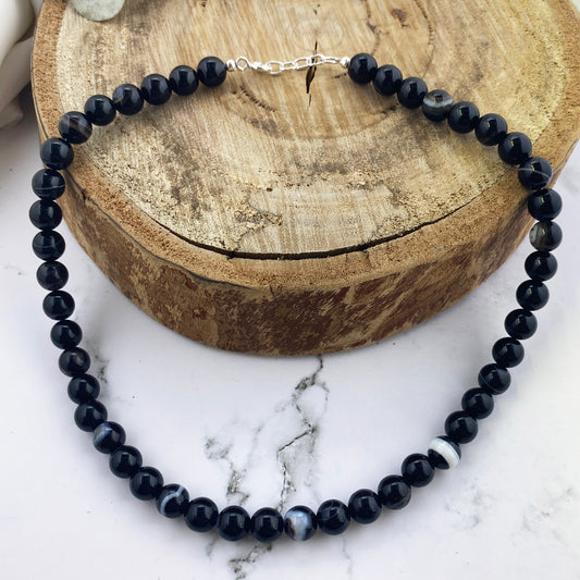 Black Agate Choker Necklace