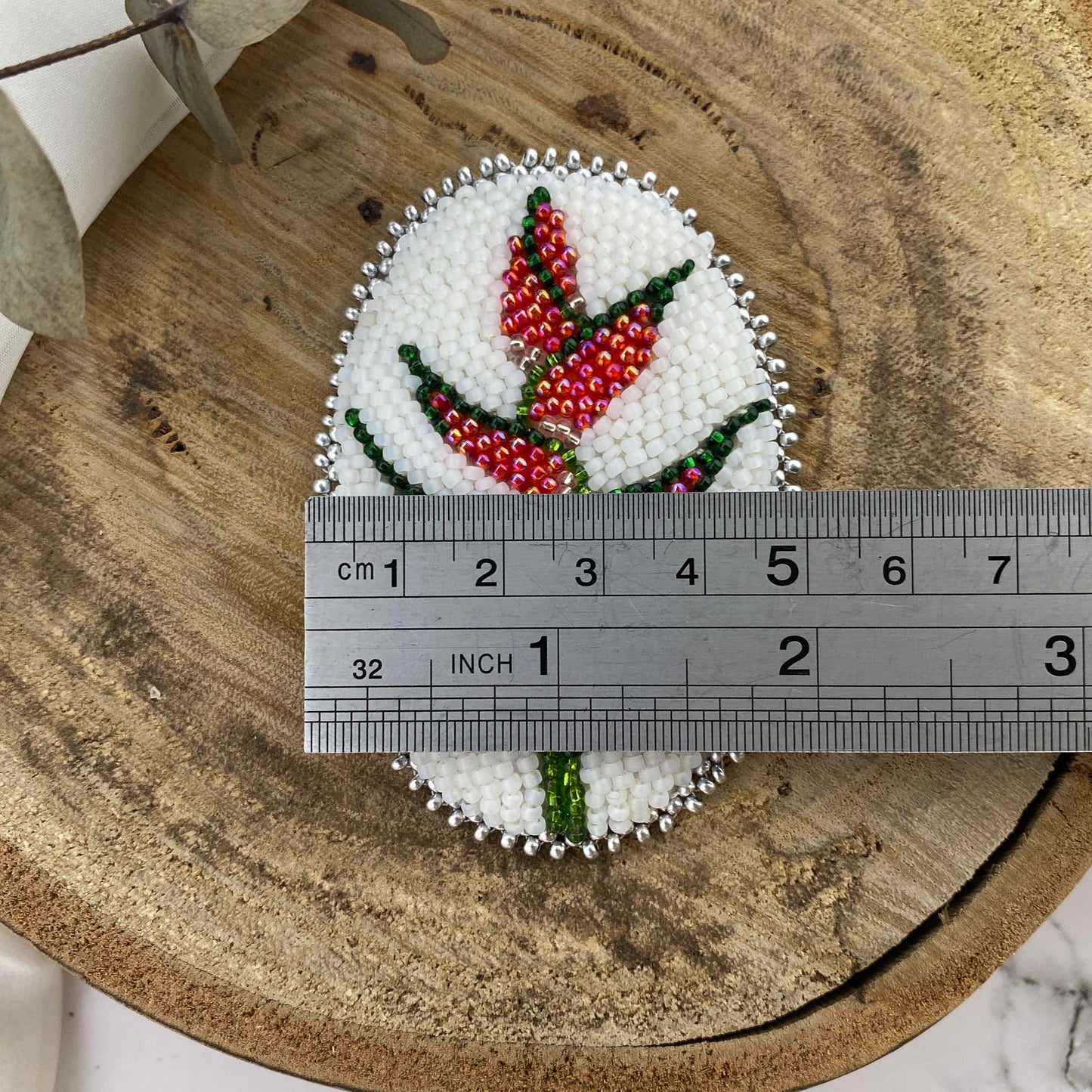 Heliconia Beaded Brooch