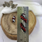 Spiral Beaded Earrings - Red, Silver & Black