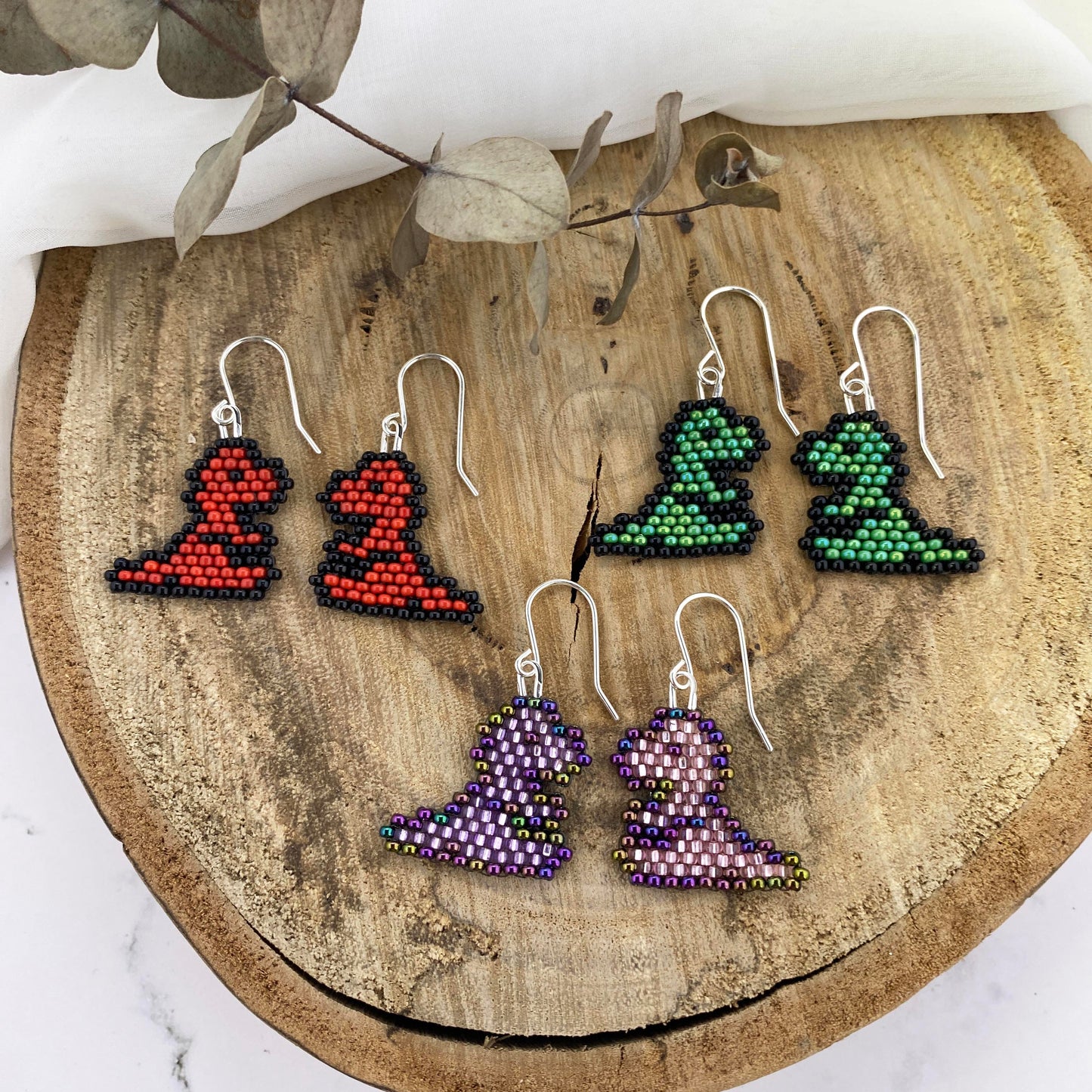 Dinosaur Beaded Earrings