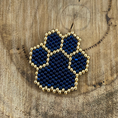 Dog Paw Beaded Brooch