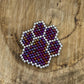 Dog Paw Beaded Brooch