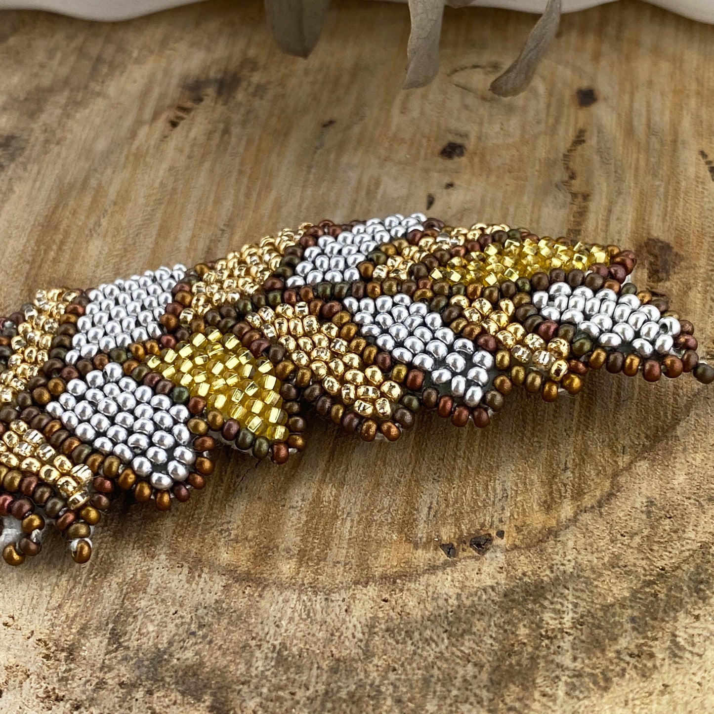 Feather Beaded Brooch