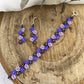 Purple Daisy Beaded Earrings & Bracelet Set