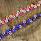 Purple Daisy Beaded Earrings & Bracelet Set