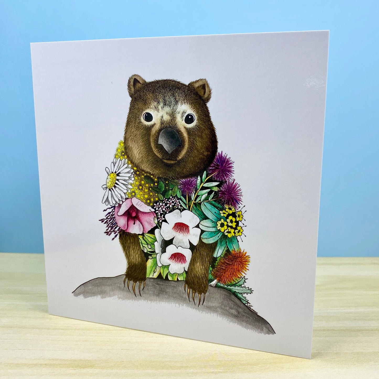 Watercolour Wombat Greeting Card