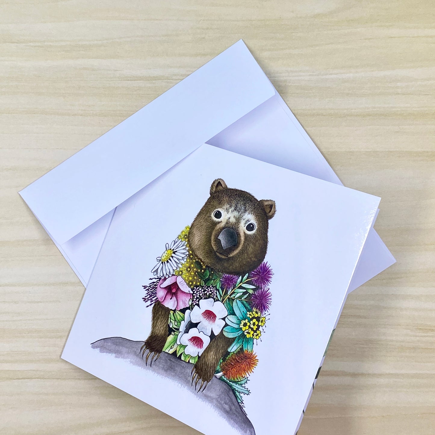 Watercolour Wombat Greeting Card